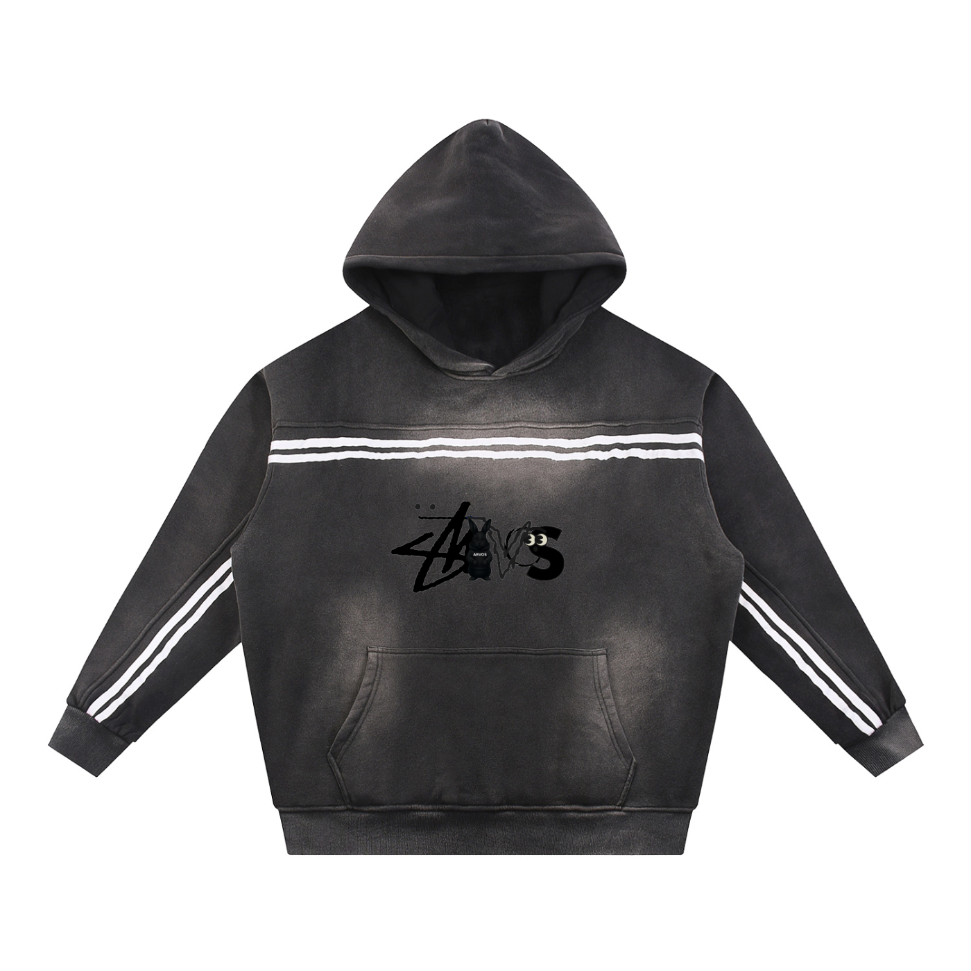 Sun Fade Contrast Tape Fleece Hoodie