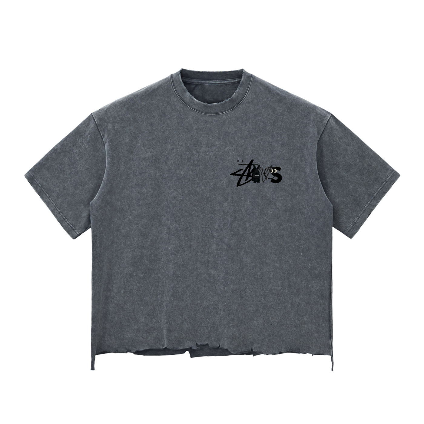 Snow Wash Raw-Hem Boxy T-shirt