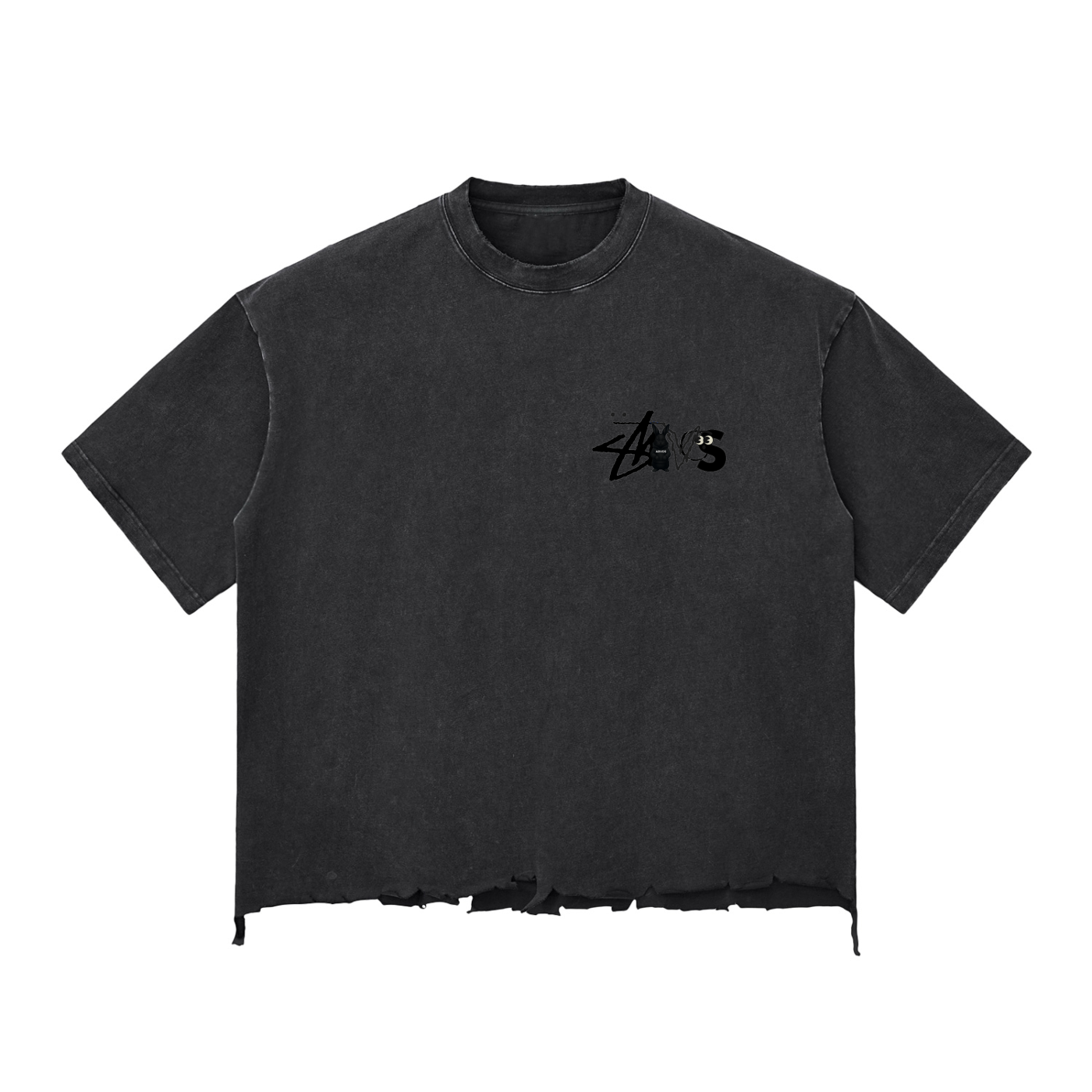 Snow Wash Raw-Hem Boxy T-shirt