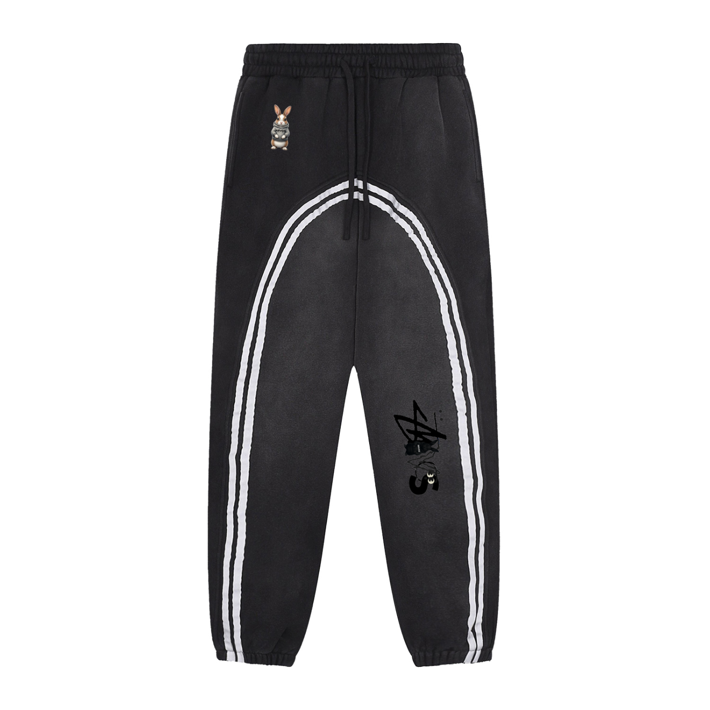 Sun Fade Contrast Tape Fleece Jogged Sweatpants