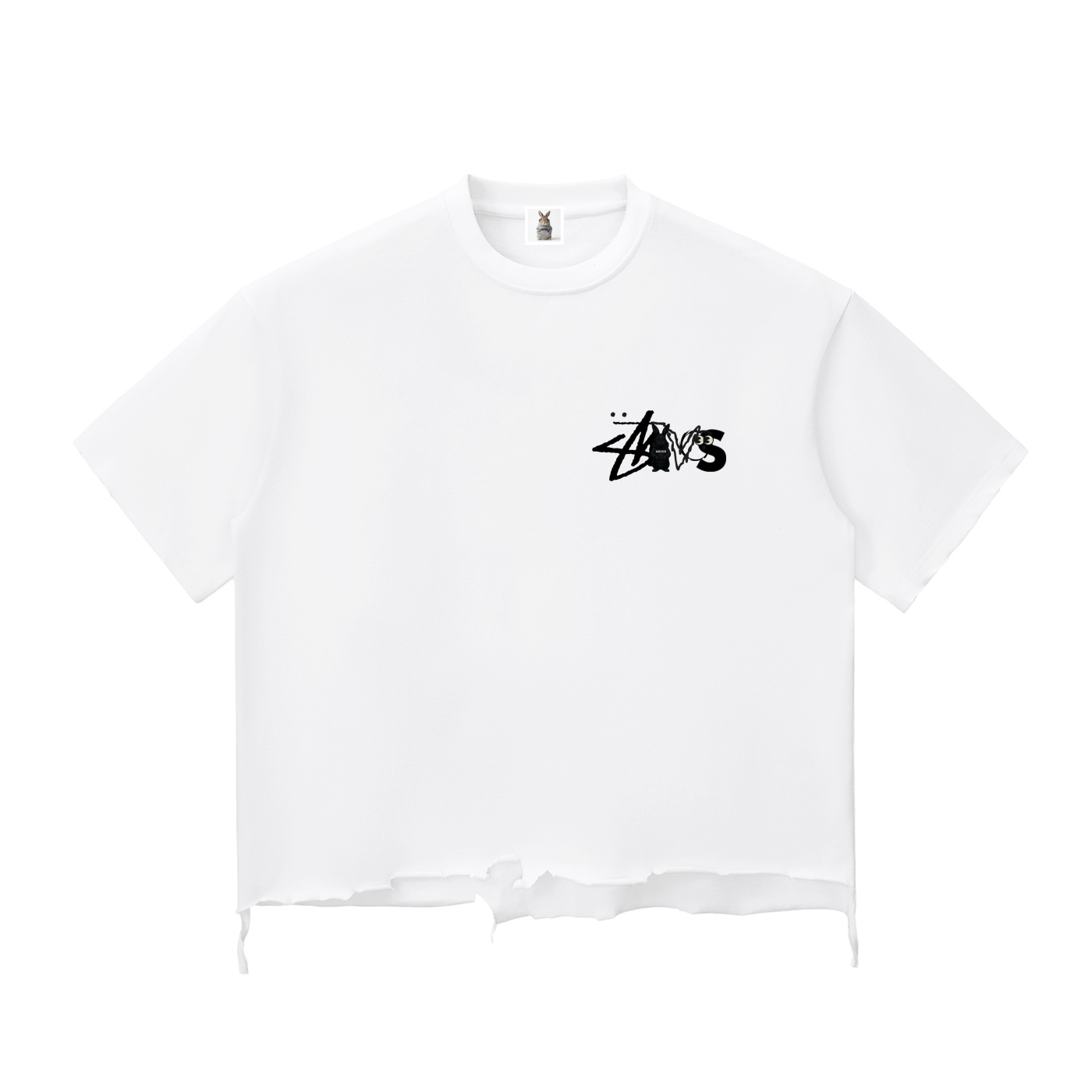 Snow Wash Raw-Hem Boxy T-shirt