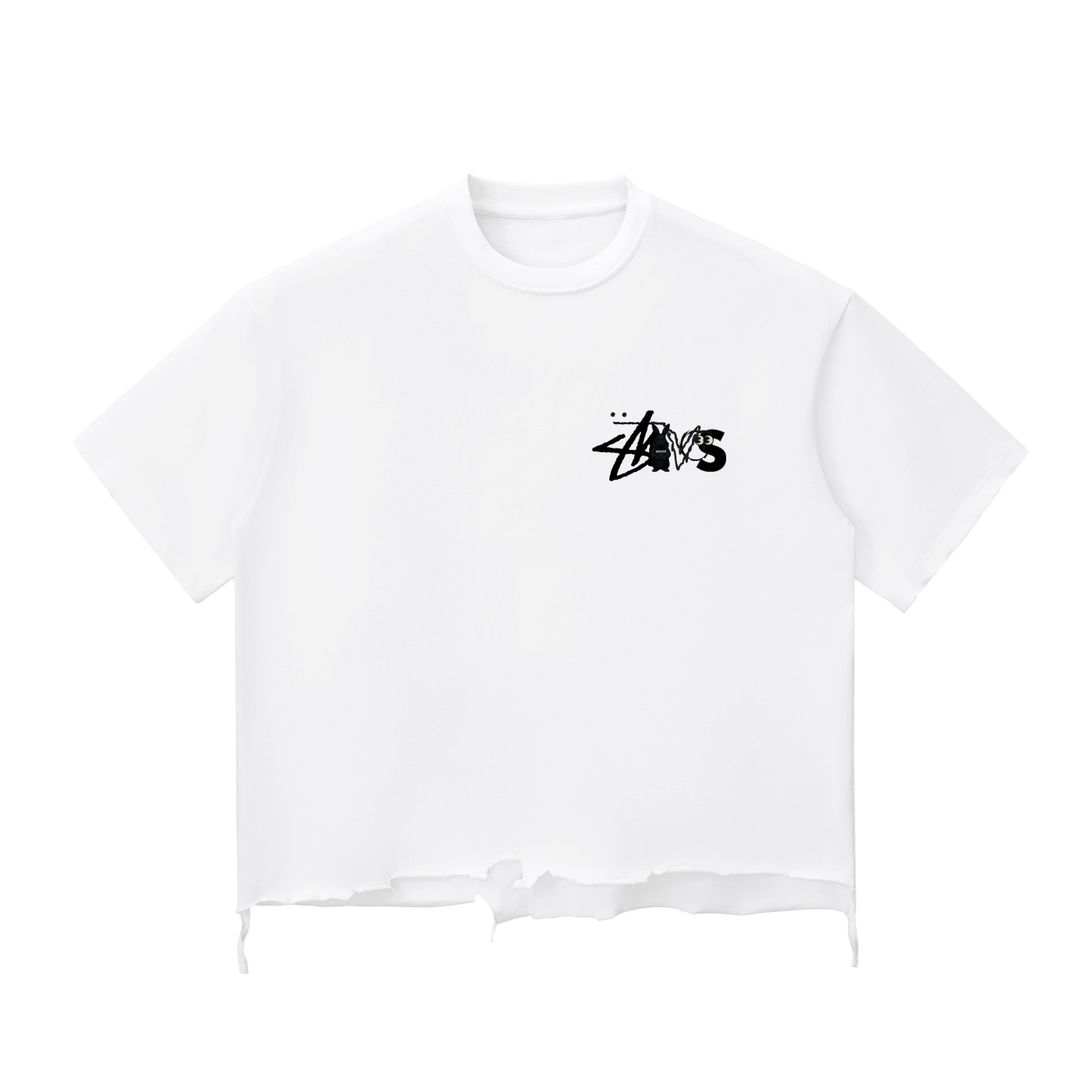 Snow Wash Raw-Hem Boxy T-shirt