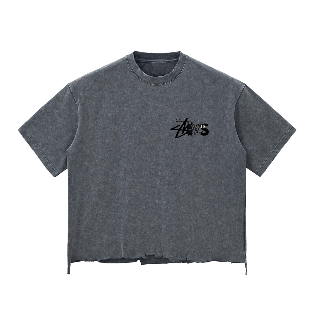 Snow Wash Raw-Hem Boxy T-shirt