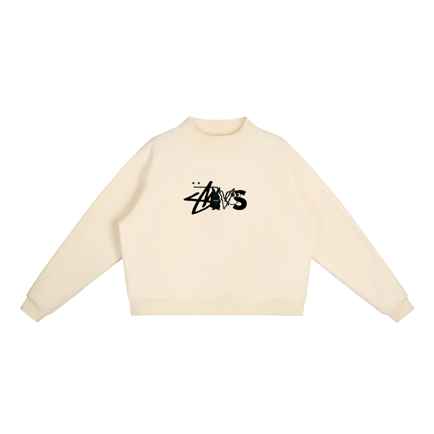 Essential Fleece Mock-Neck Crew Sweatshirt
