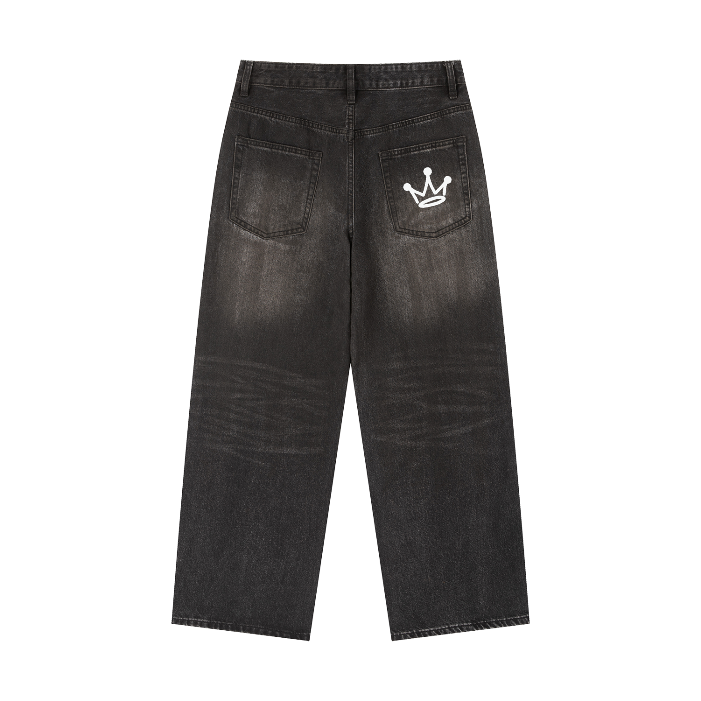 ARVOS Black Washed Wide‑Leg Jeans