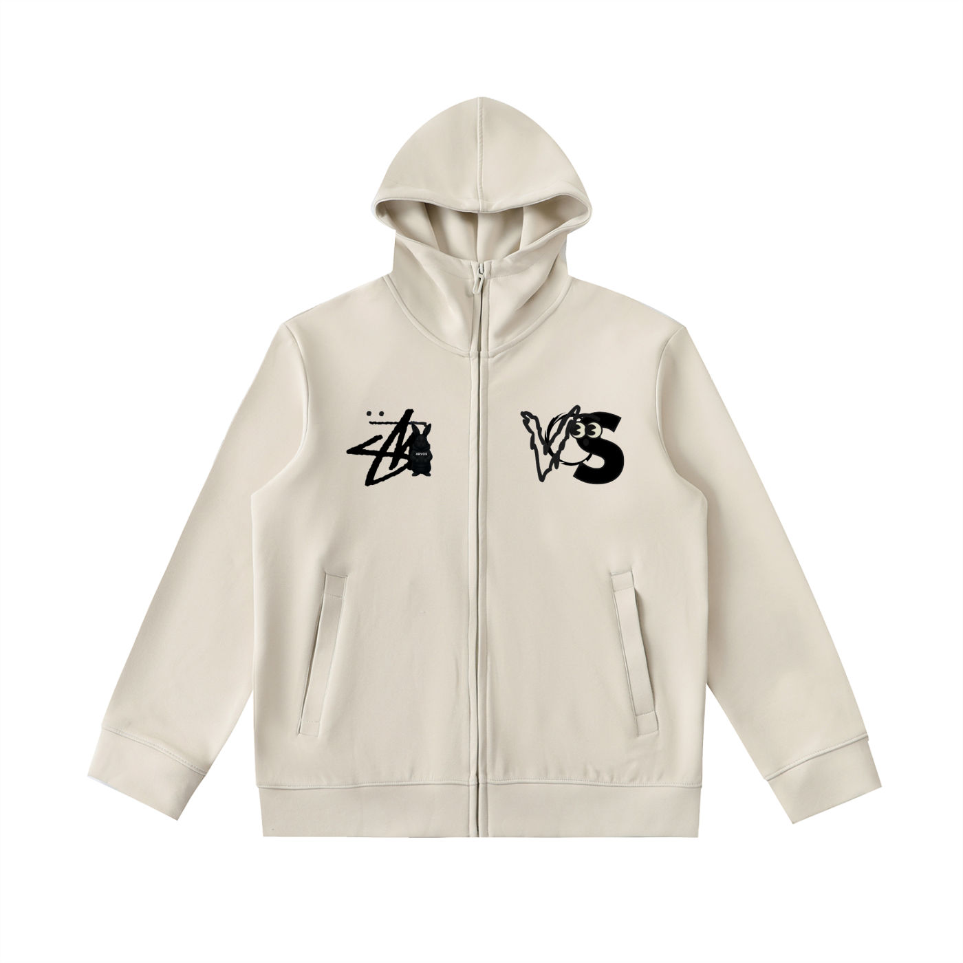 Essential Heavyweight High Neck  Zip-Up Hoodie