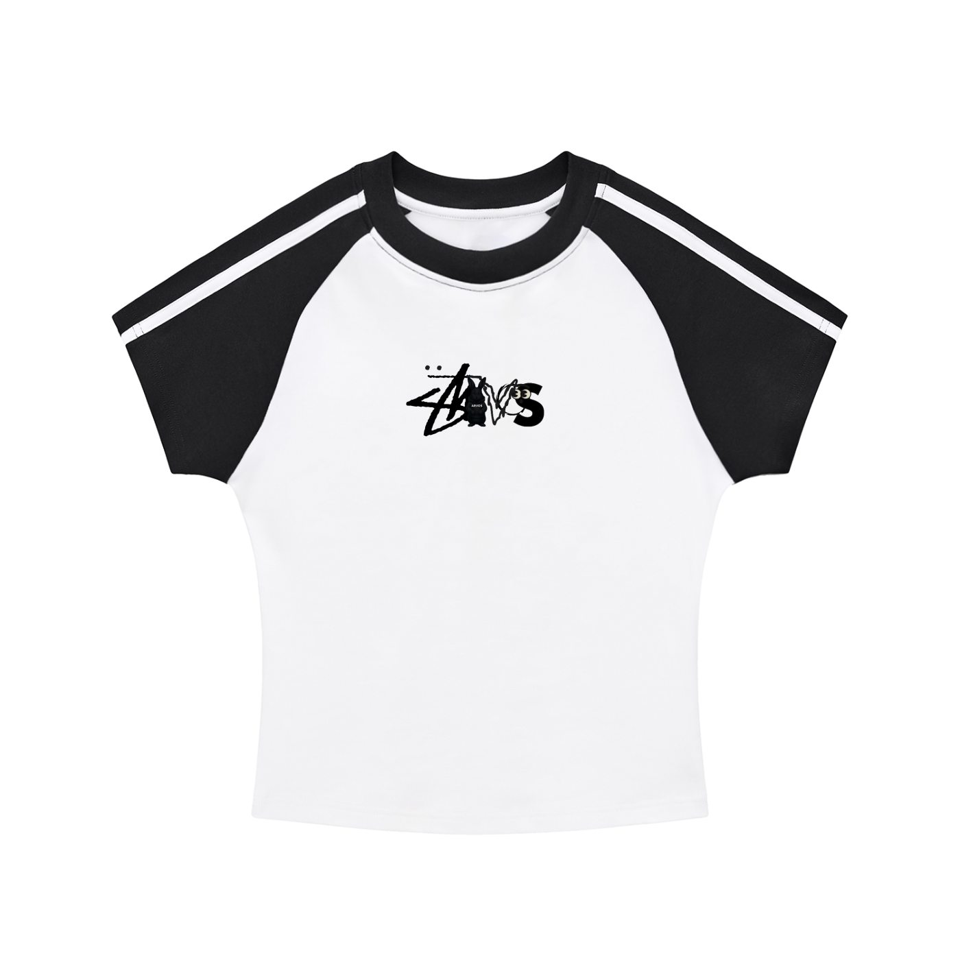 Contrast Stripes Bodycon Raglan  Sleeve T-Shirt