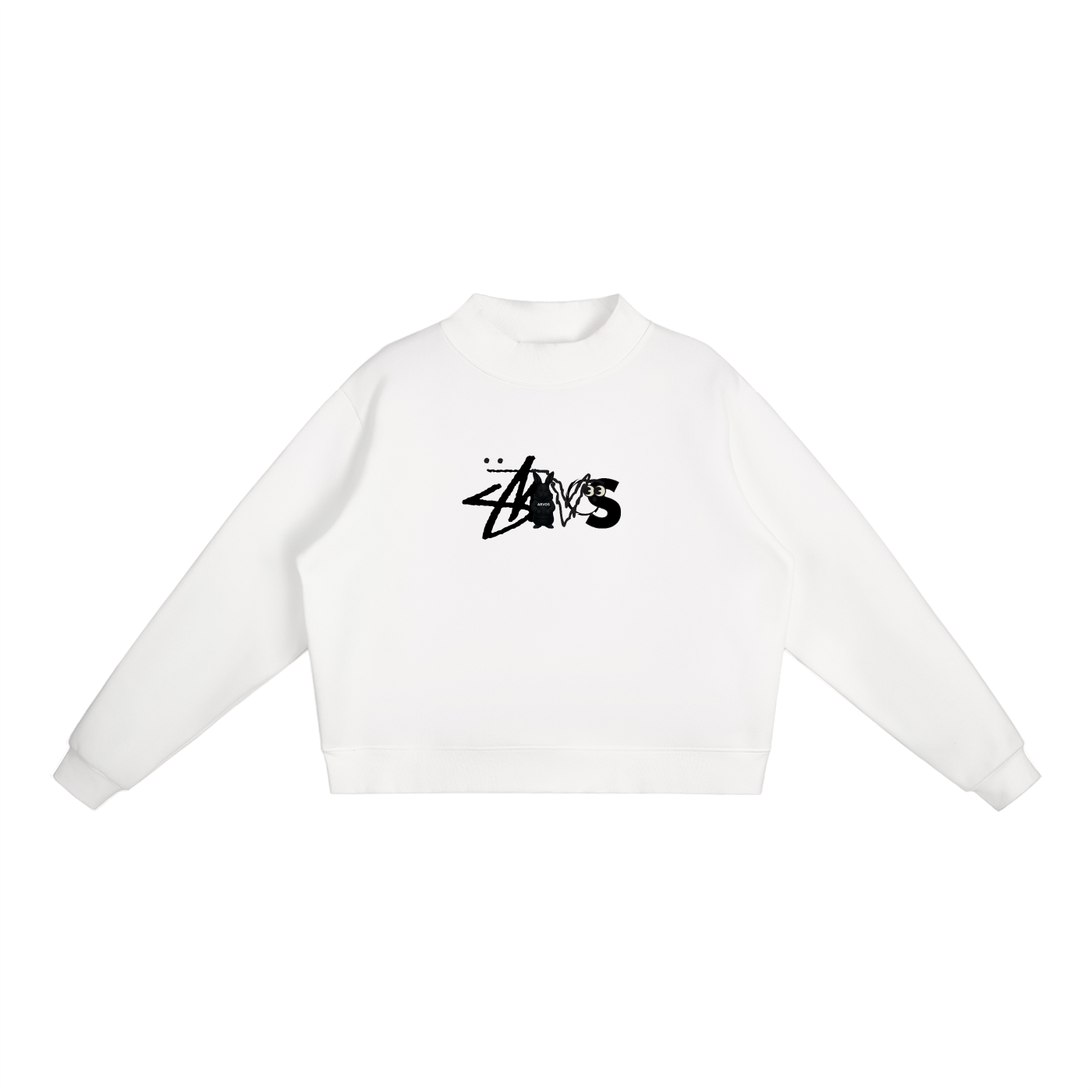 Essential Fleece Mock-Neck Crew Sweatshirt
