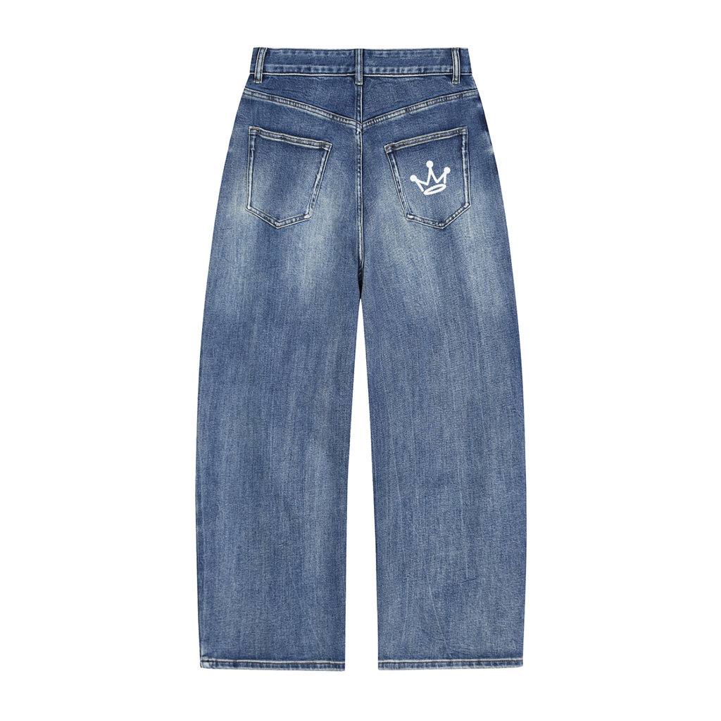 ARVOS Vintage Washed Wide‑Leg Jeans