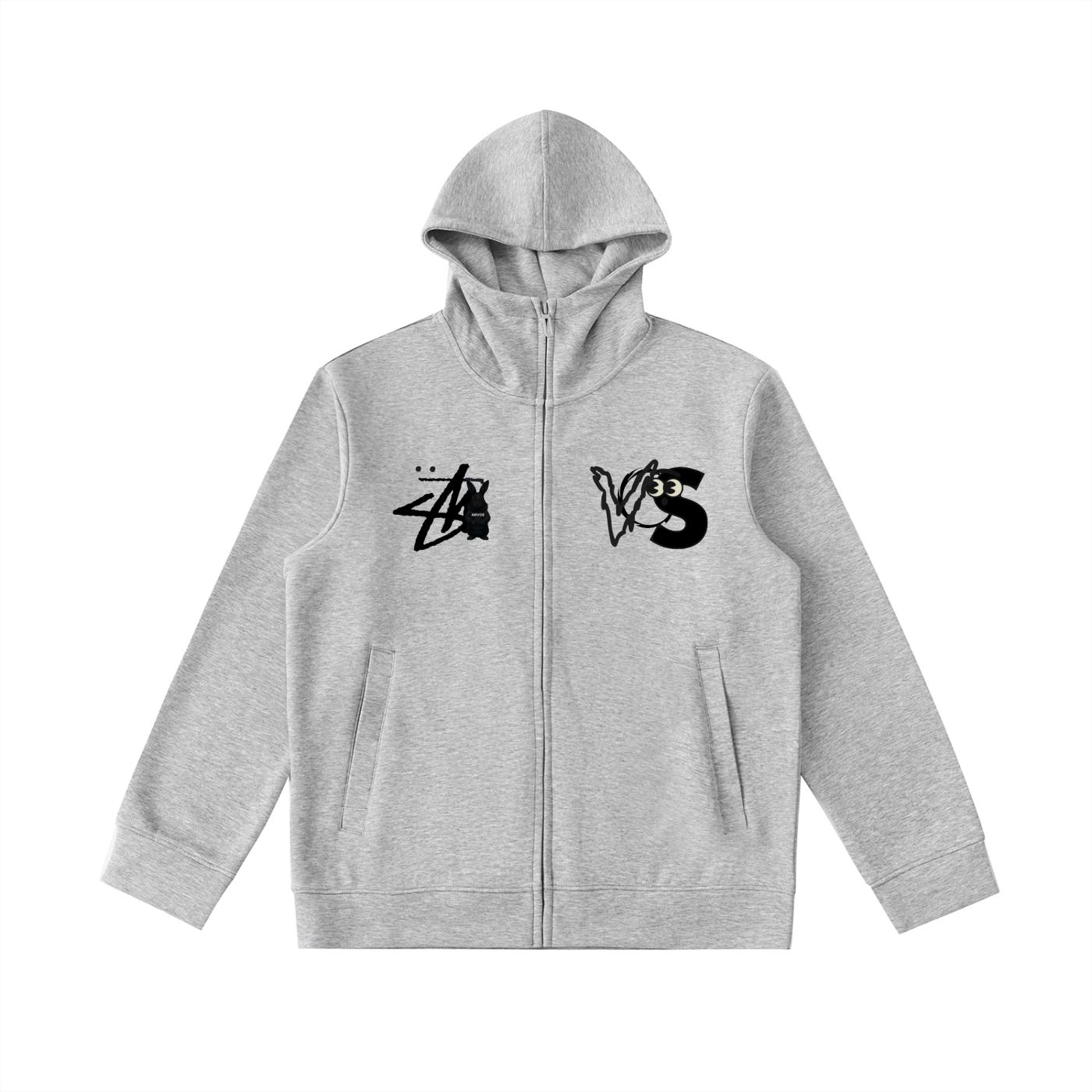 Essential Heavyweight High Neck  Zip-Up Hoodie