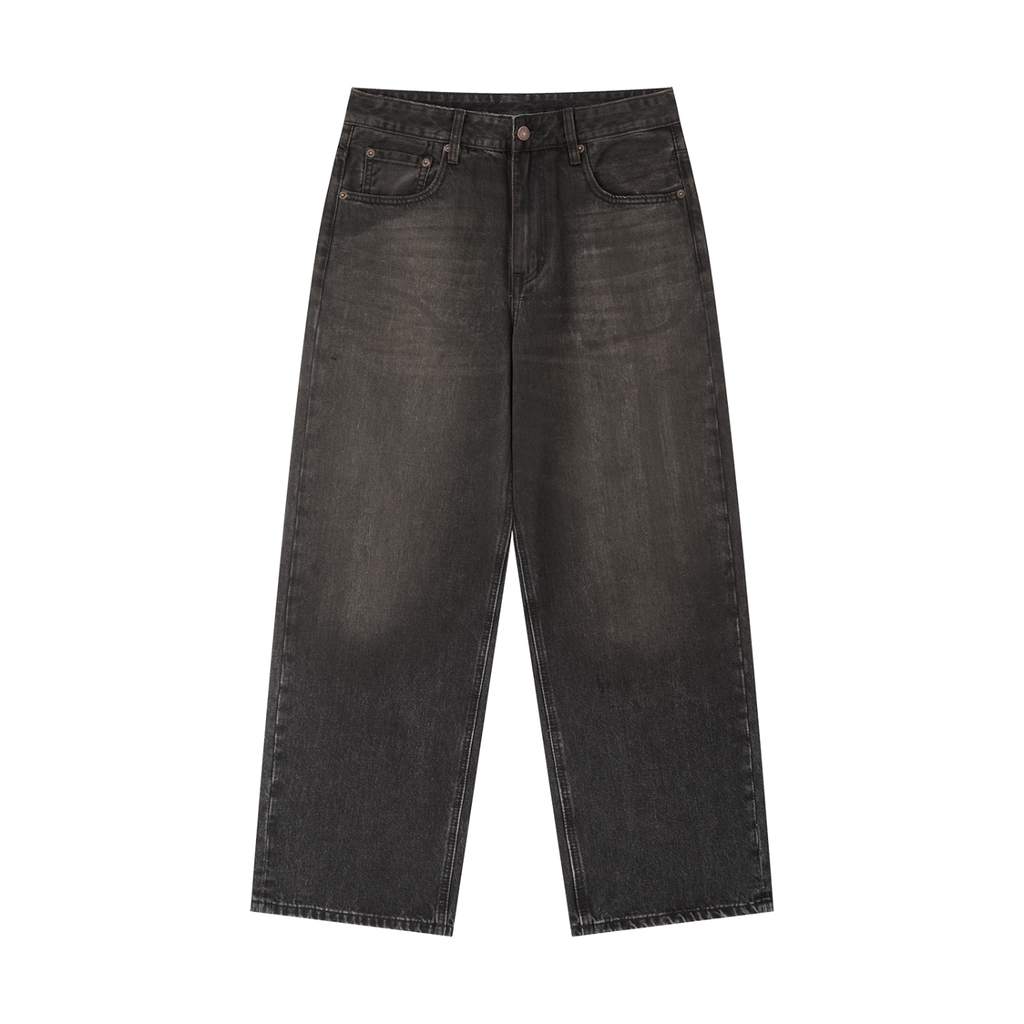 ARVOS Black Washed Wide‑Leg Jeans