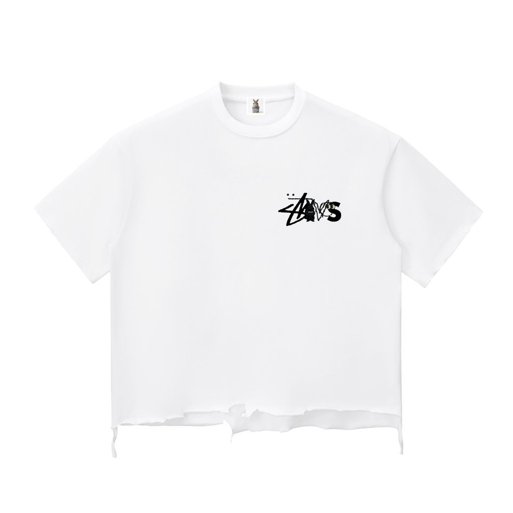 Snow Wash Raw-Hem Boxy T-shirt