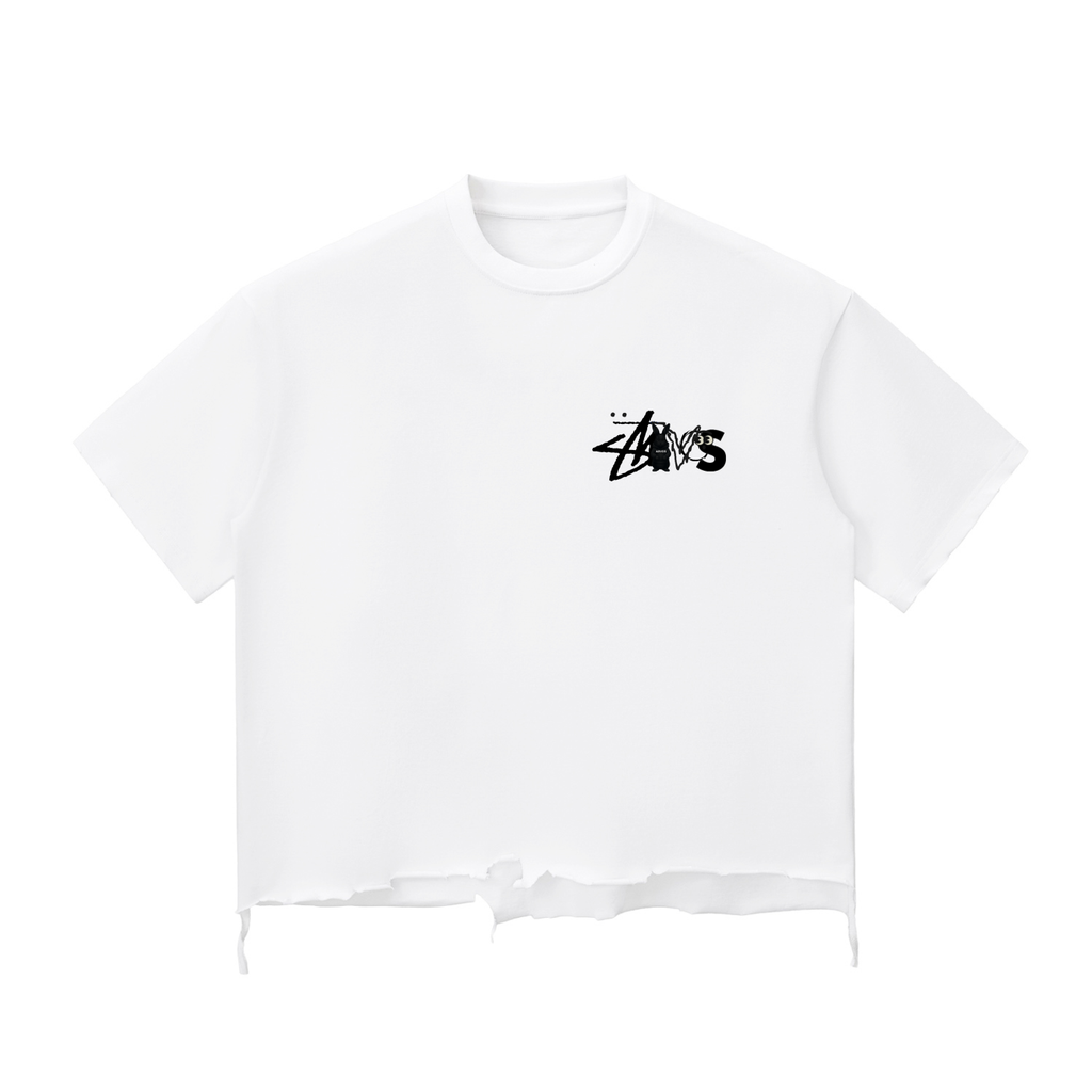 Snow Wash Raw-Hem Boxy T-shirt
