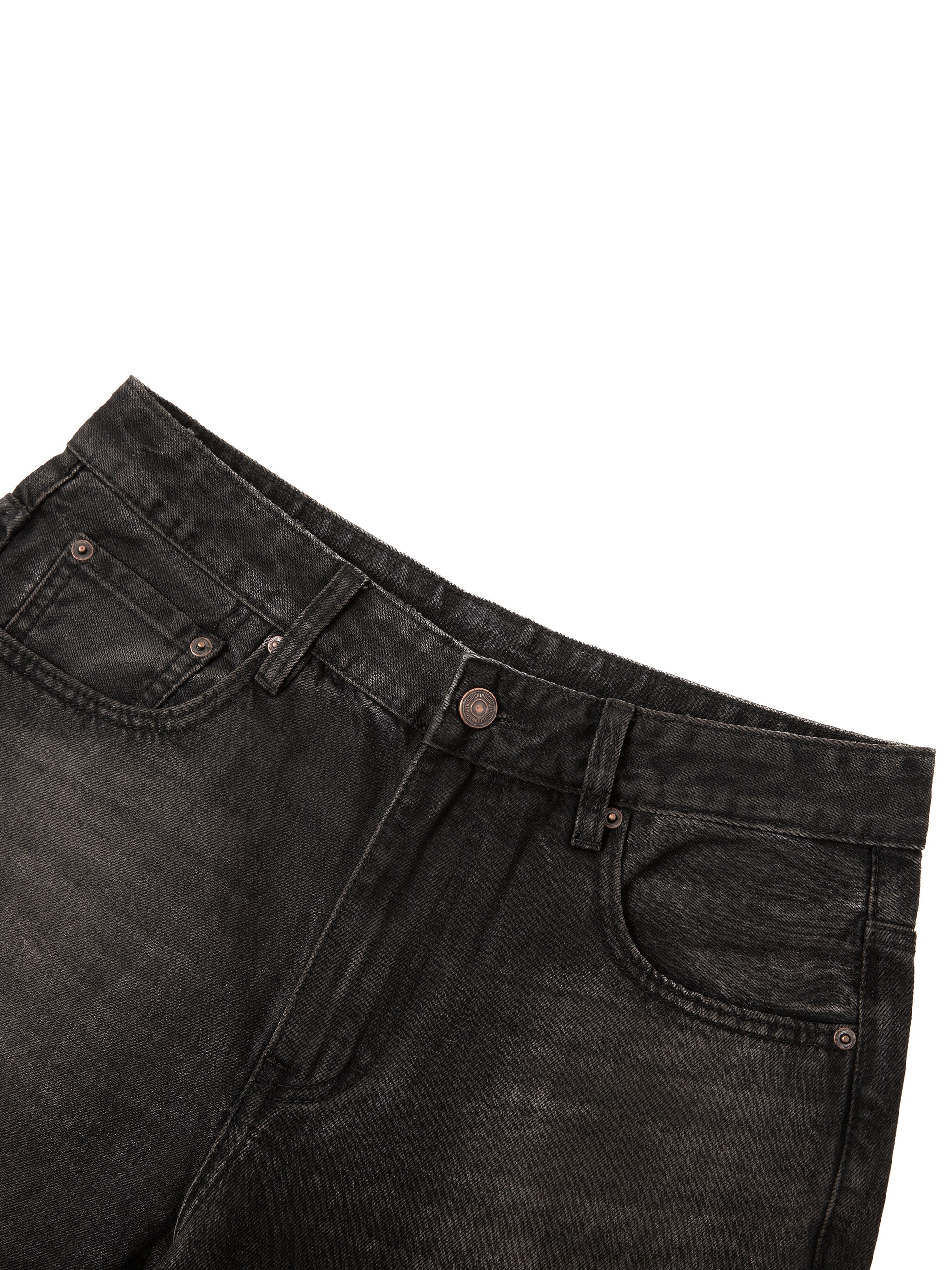ARVOS Black Washed Wide‑Leg Jeans